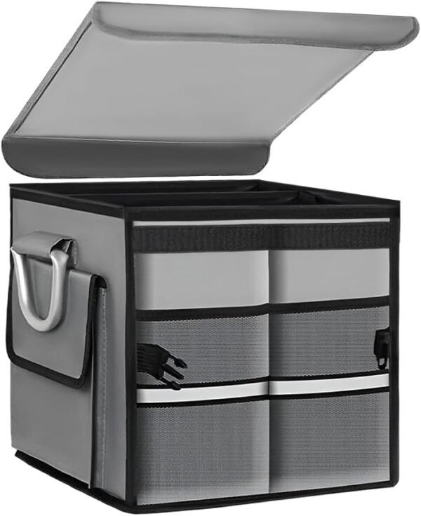 Foldable Plastic Car Trunk Organizer, Large Car Tool Box with Handle