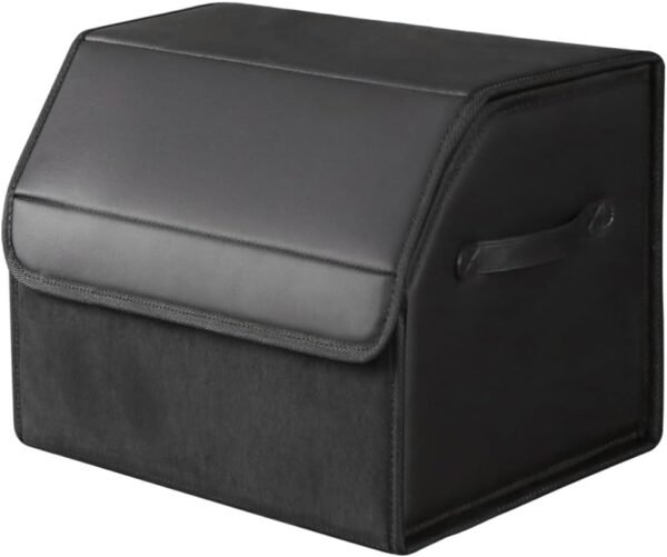 Car organizer for SUVs and trunks, genuine leather, foldable