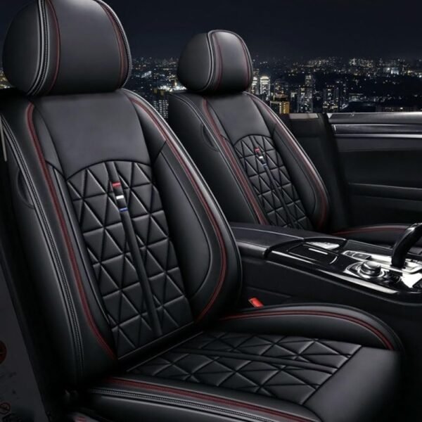 Car Seat Covers Front Seats Universal, Faux Leather Seat Covers Car, Pack of 2 Protective Cover Car Seat Front Waterproof, Airbag Compatible, Compatible with Most Saloons SUV