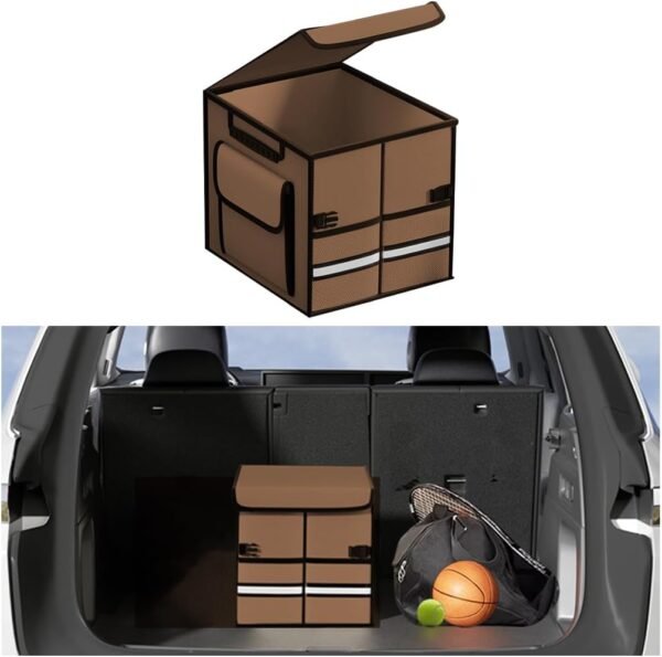 Car Armrest Box/Rear Seat Storage Box with Cup Holder, Can Store Various Accessories (Red)