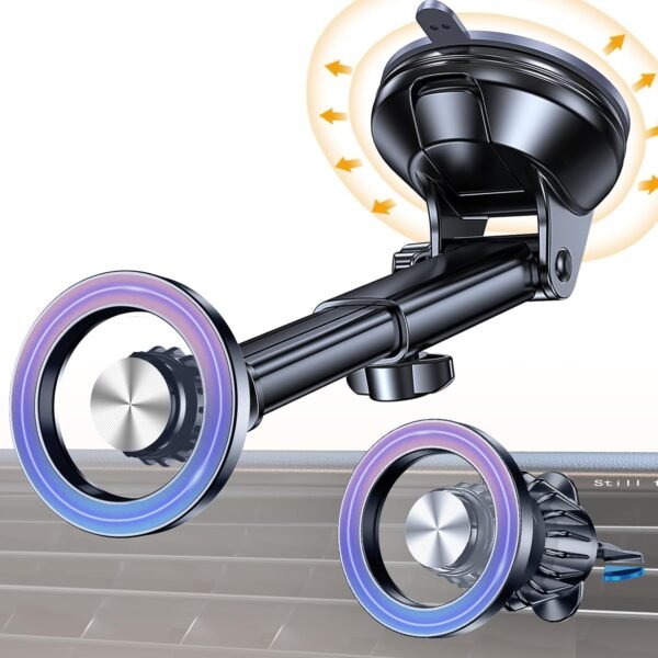 Car Mount【Windshield+Vent+Dash】Magnetic Phone Holder for Car Phone Holder Mount Cell Phone Holders for Your Car Accessories Suction Phone Mount for Car Truck Stand for iPhone 17 16