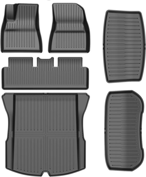 Extra-Thick Floor Mats Custom Fit All Weather TPE Cargo Liner Cargo Trunk Accessories,Compatible - (Floor mats Set of 6)