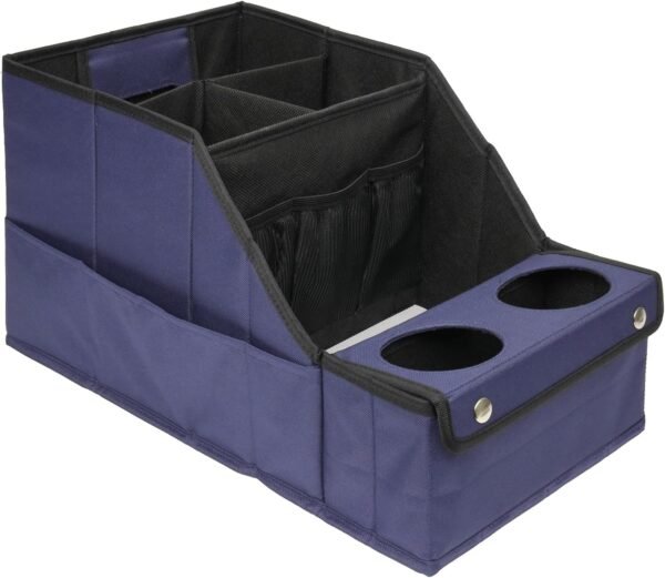 Car seat organizer, rear seat organizer, with 11 storage compartments and 2 cup holders