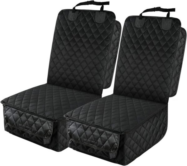 Waterproof Front Seat Car Cover 2 Pack, Full Protection Dog Car Seat Cover with Side Flaps, Nonslip Scratchproof Front Seat Cover Fits for Cars, Trucks, SUVs, Jeep …
