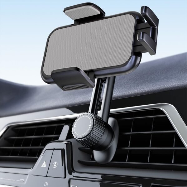 Phone Mount for Car Vent: [Never Blocking] Air Vent Cell Phones Holder for iPhone & Samsung Android Smartphone [Thick Cases Friendly] Hands-Free Auto Mobile Phone Stand (Gray)