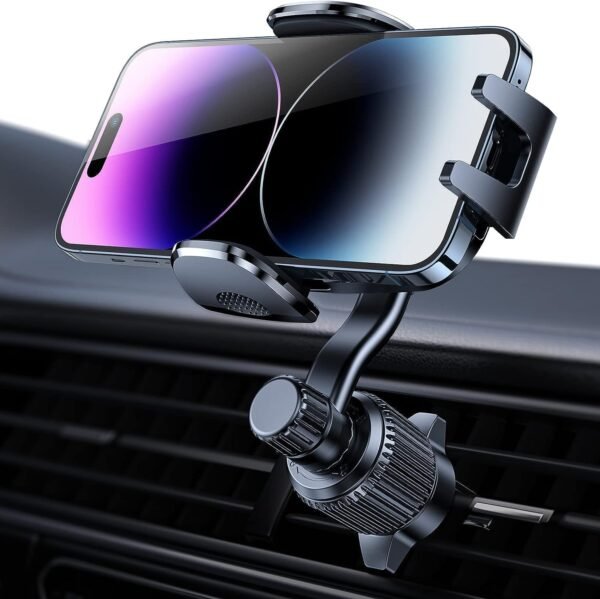 Car Vent Phone Mount, [Never Blocking Vent, Enjoy The Comfort of The A/C] Hands-Free Universal Extension Clip Air Phone Holder Car Fit for All Phones iPhone 17 16 15 14 13 12 Samsung More