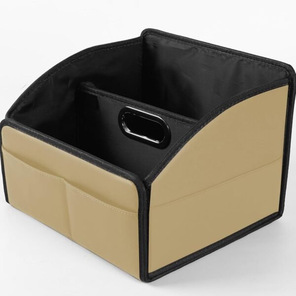 Car Trunk Organizer, Car Storage Box with Lid, Medium Size, Beige, 1 Unit
