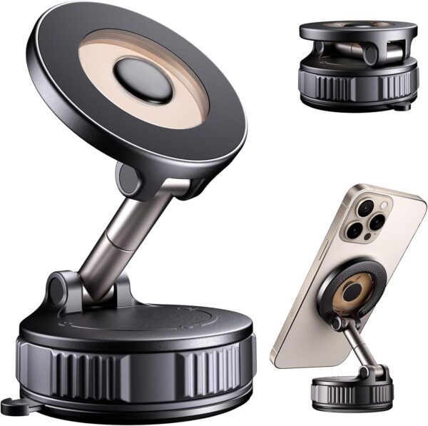 Phone Holders for Your Car, Car Phone Holder for  [120+ LB Strongest Suction & 2800gf Strongest Magnetic] 360° Adjustable Magnetic Car Phone Mount for iPhone 17 Pro Max 16 15 14 13 12 Air Plus
