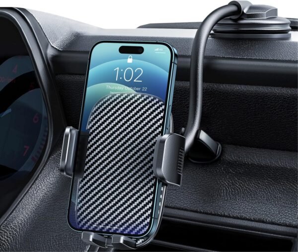 Car Phone Holder - Flexible Gooseneck Long Arm Phone Mount for Windshield with Washable Strong Suction Cup for All iPhone Android Smartphone