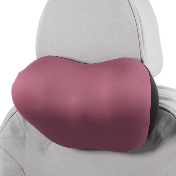 Car Headrest Cushion Ergonomic Comfortable Neck Support Pillow Car Seat Headrest Polyester Memory Foam Adjustable Width Pink 1 Piece for Driving Travel