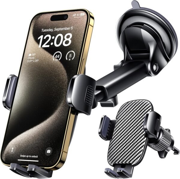 Car Phone Holder Mount Phone Mount for Car Windshield Dashboard Air Vent Universal Hands Free Automobile Cell Phone Holder Fit for iPhone Smartphone Camera Mounts